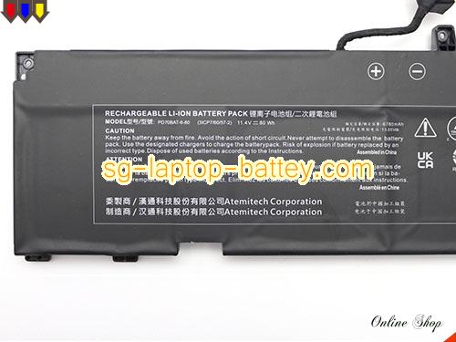  image 5 of Replacement GETAC PD70BAT-6-80 Laptop Battery 6-87-PD70S-82B00 rechargeable 6780mAh, 80Wh Black In Singapore